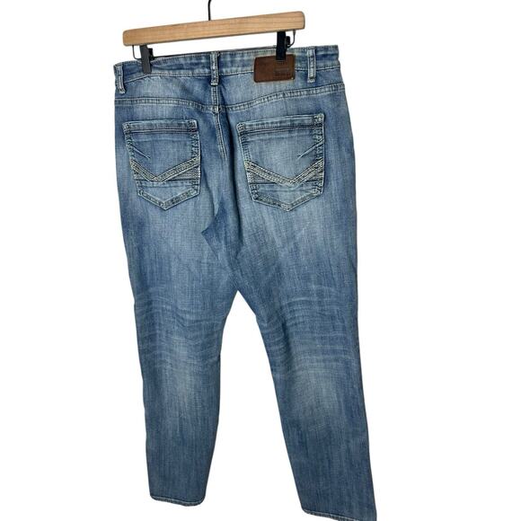 BKE Nolan Jeans Mens 36R Straight Leg Blue Medium Wash Denim Comfort inseam 30 - Picture 3 of 4